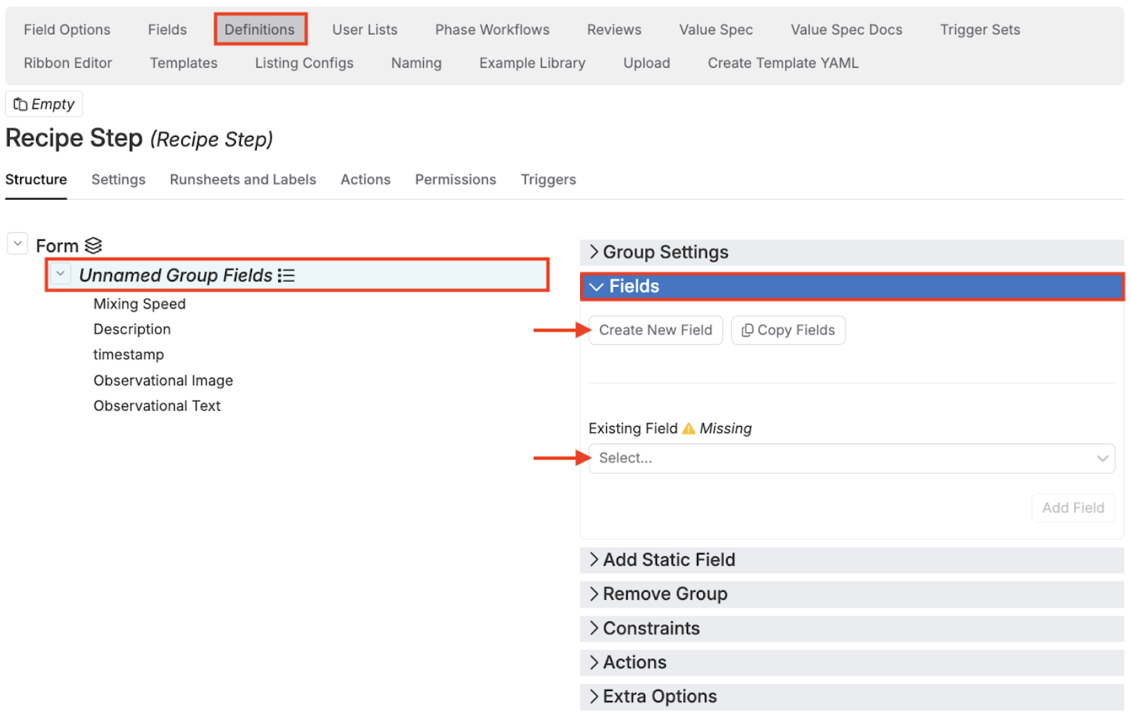 Recipe Step Fields – Uncountable Knowledgebase