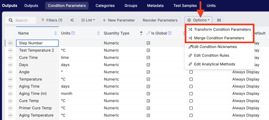 Transforming or Merging Condition Parameters – Uncountable Knowledgebase