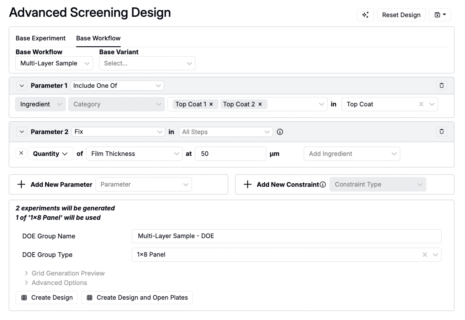 Screening Design Model Advanced Screening Design for Multi-Layer Samples – Uncountable ...
