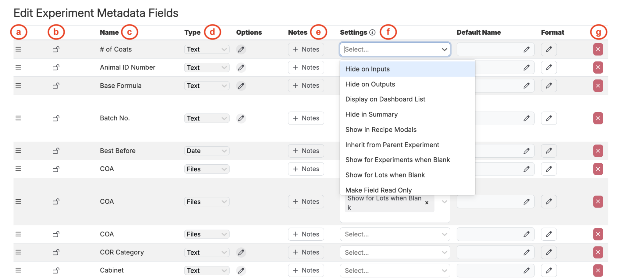Experiment Metadata – Uncountable Knowledgebase
