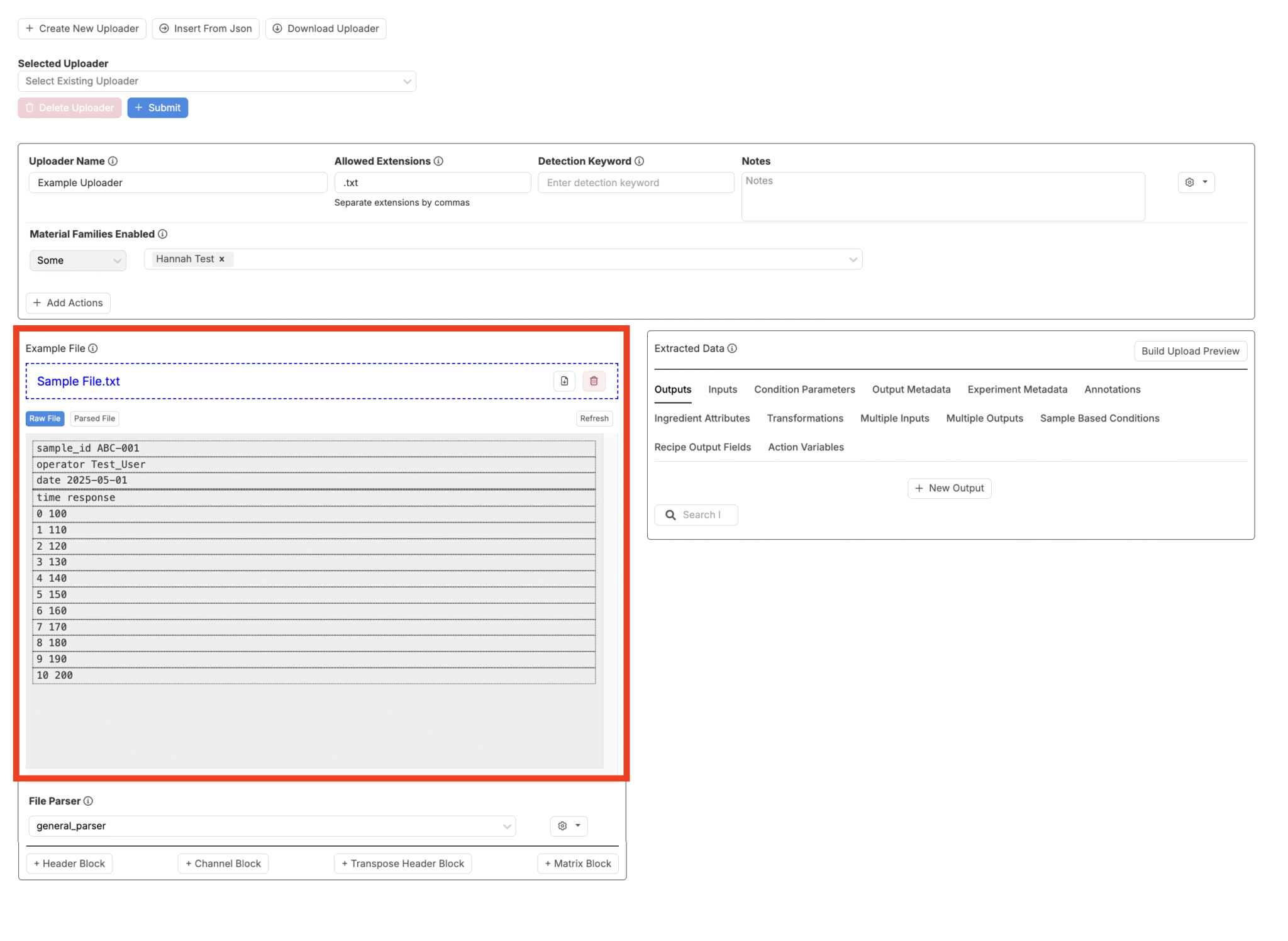 Configuring Uploaders – Uncountable Knowledgebase